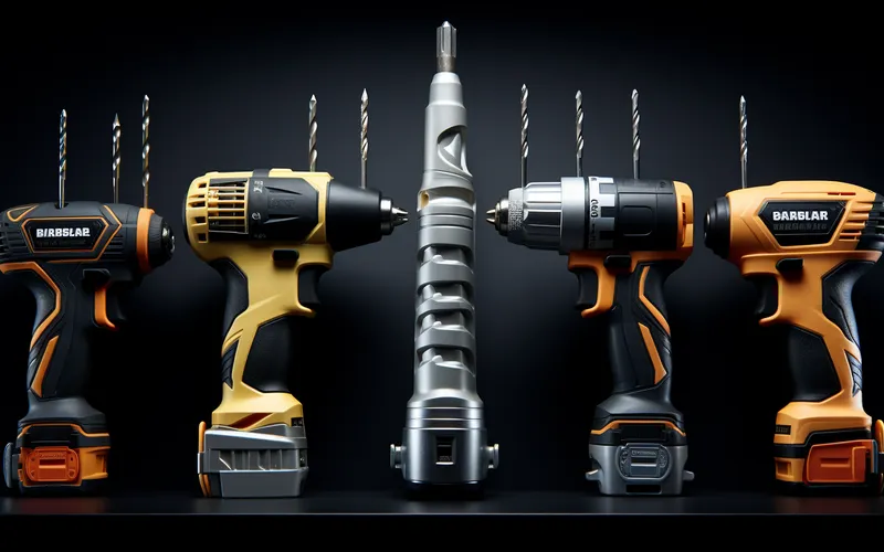 die im zugehörigen Artikel ausführlich besprochen werden. Alt-Text: Verschiedene Modelle von Bohrmaschinen im Vergleich.